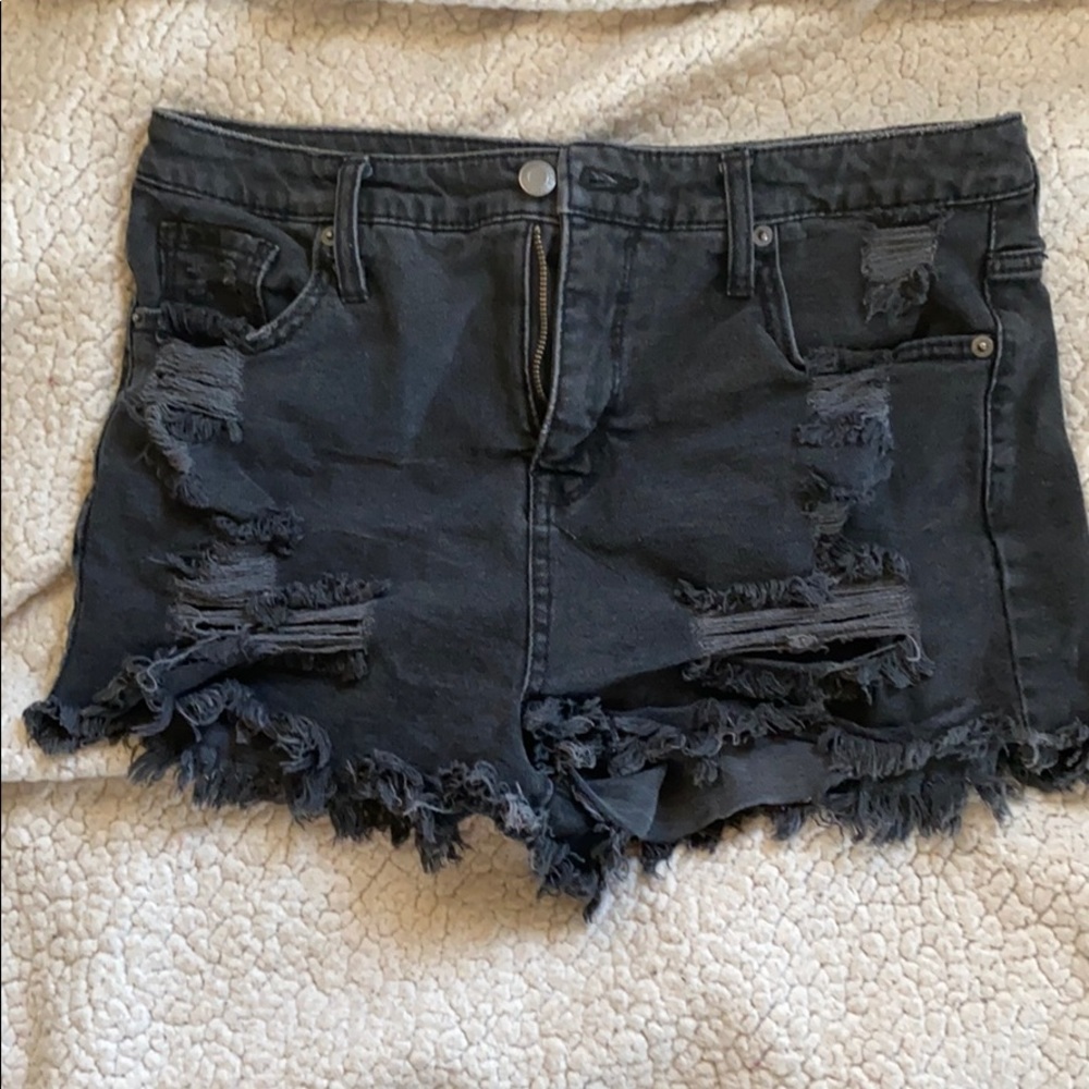 Faded black cutoff shorts